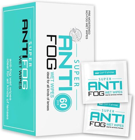 Anti Fog Wipes for Glasses, Binoculars, Face Shields, Ski Masks or Swim Goggles | Pre-Moistened Cleaning Antifog Lens Wipes for Eyeglasses and Defogger for Glasses (60 Count) in Saudi Arabia
