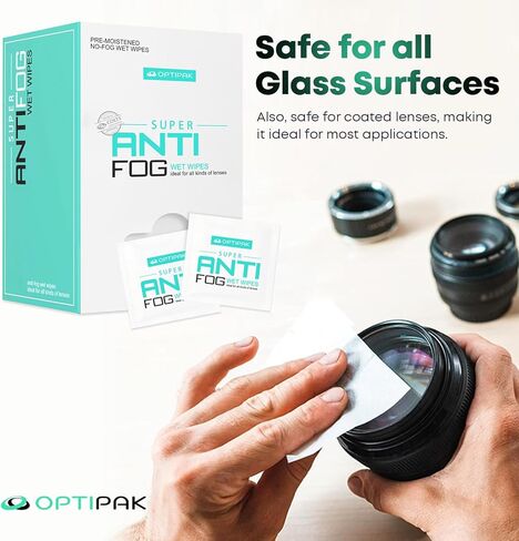 Anti Fog Wipes for Glasses, Binoculars, Face Shields, Ski Masks or Swim Goggles | Pre-Moistened Cleaning Antifog Lens Wipes for Eyeglasses and Defogger for Glasses (60 Count) in Saudi Arabia