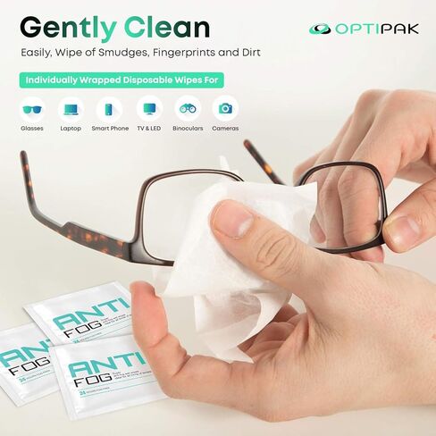 Anti Fog Wipes for Glasses, Binoculars, Face Shields, Ski Masks or Swim Goggles | Pre-Moistened Cleaning Antifog Lens Wipes for Eyeglasses and Defogger for Glasses (60 Count) in Saudi Arabia