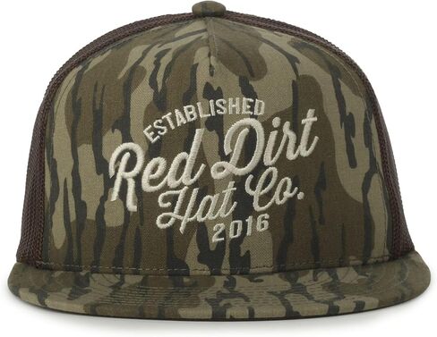 قبعة Red Dirt Hat Co Logo Patch Camo Trucker - قماش قطني، شبكة خلفية، منظمة، إغلاق بلاستيكي سريع، مقاس واحد in Kuwait