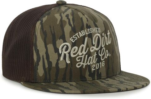 قبعة Red Dirt Hat Co Logo Patch Camo Trucker - قماش قطني، شبكة خلفية، منظمة، إغلاق بلاستيكي سريع، مقاس واحد in Kuwait