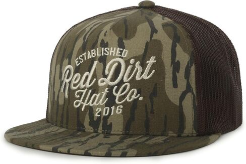 قبعة Red Dirt Hat Co Logo Patch Camo Trucker - قماش قطني، شبكة خلفية، منظمة، إغلاق بلاستيكي سريع، مقاس واحد in Kuwait