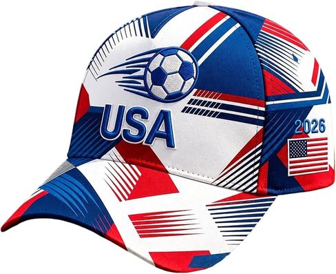 Cup Soccer Hat 2026, Retro Print Soccer Fan Baseball Cap, Adjustable Football Supporters Soccer Hat for Men Women in Kuwait
