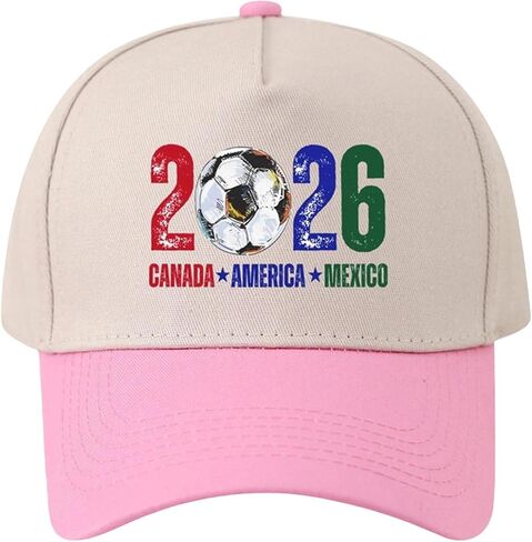 Cup Soccer Hat 2026, Retro Print Soccer Fan Baseball Cap, Adjustable Football Supporters Soccer Hat for Men Women in Kuwait