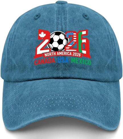 Cup Soccer Hat 2026, Retro Print Soccer Fan Baseball Cap, Adjustable Football Supporters Soccer Hat for Men Women in Kuwait