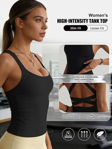 Women High Support Sports Bra Cross Back Strappy Workout Bra for Women Athletic Tank Top Gym Running Fitness Bra in Kuwait