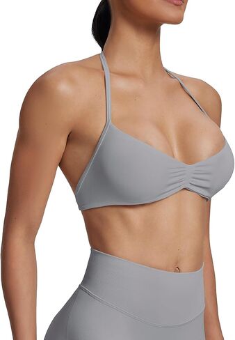 BetterMe Sports Bra for Women - Seamless Halterneck Workout Bra with Removable Cups for Yoga Gym Pilates in Saudi Arabia