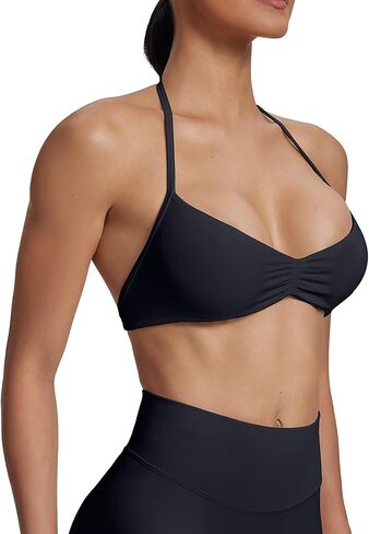 BetterMe Sports Bra for Women - Seamless Halterneck Workout Bra with Removable Cups for Yoga Gym Pilates in Saudi Arabia