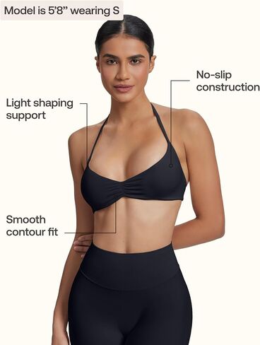 BetterMe Sports Bra for Women - Seamless Halterneck Workout Bra with Removable Cups for Yoga Gym Pilates in Saudi Arabia