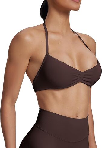 BetterMe Sports Bra for Women - Seamless Halterneck Workout Bra with Removable Cups for Yoga Gym Pilates in Saudi Arabia