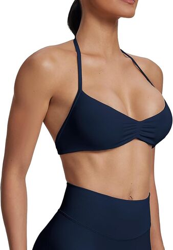 BetterMe Sports Bra for Women - Seamless Halterneck Workout Bra with Removable Cups for Yoga Gym Pilates in Saudi Arabia