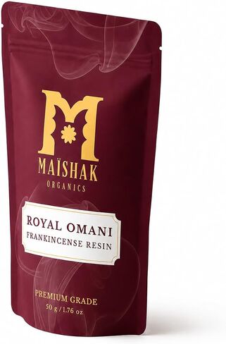 Premium Omani Frankincense Resin 50g | Authentic Hojari Boswellia Sacra Incense Resin | Wild-Harvested Frankincense Tears for Meditation, Aromatherapy & Spiritual Rituals in Kuwait