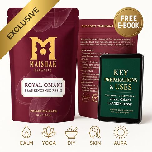 Premium Omani Frankincense Resin 50g | Authentic Hojari Boswellia Sacra Incense Resin | Wild-Harvested Frankincense Tears for Meditation, Aromatherapy & Spiritual Rituals in Kuwait
