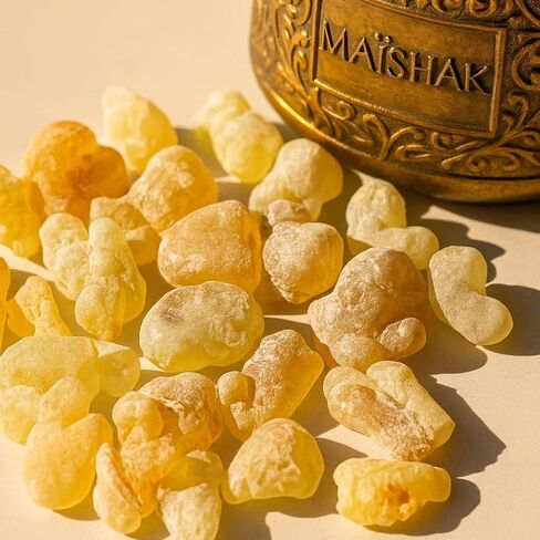 Premium Omani Frankincense Resin 50g | Authentic Hojari Boswellia Sacra Incense Resin | Wild-Harvested Frankincense Tears for Meditation, Aromatherapy & Spiritual Rituals in Kuwait