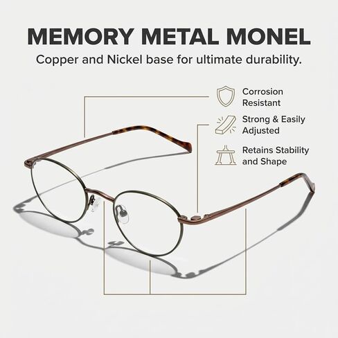 Optical Eyewear - Oval Shape, Metal Full Rim Frame - for Women or Men Prescription Eyeglasses RX in Saudi Arabia