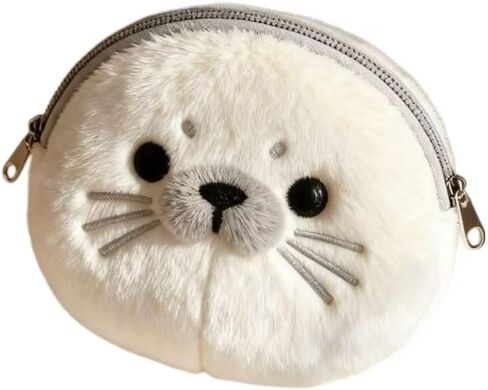 Cute Seal Coin Purse - Soft Plush Change Purse Keychain, Mini Wallet & Bag Charm for Women​ in Saudi Arabia