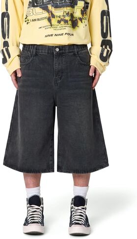 Mens Baggy Wide Leg Denim Shorts Loose Fit 3/4 Capri Jean Jorts Lightweight Y2K Streetwear Below Knee Summer Shorts in Saudi Arabia