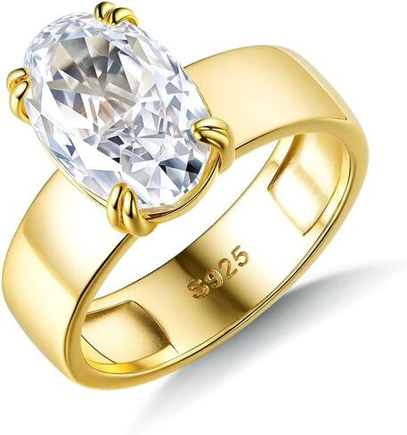 Shining 4.5ct Oval Moissanite Wedding Ring Women Broadband Ring 8x12MM Moissanite Diamonds Gold Rings S925 Silver Engagement Jewelr in Kuwait