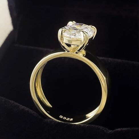 Shining 4.5ct Oval Moissanite Wedding Ring Women Broadband Ring 8x12MM Moissanite Diamonds Gold Rings S925 Silver Engagement Jewelr in Kuwait