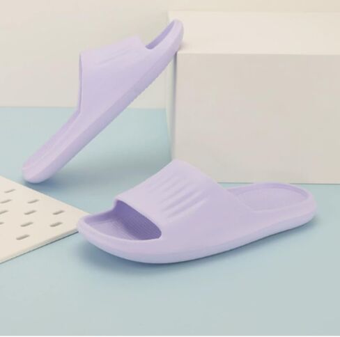 EVA Slippers Solid Color, Lightweight Comfortable Soft Thick Sole Slides, Non-Slip Shower Bathroom Home Slippers for Women Men in Kuwait