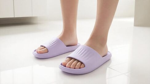 EVA Slippers Solid Color, Lightweight Comfortable Soft Thick Sole Slides, Non-Slip Shower Bathroom Home Slippers for Women Men in Kuwait