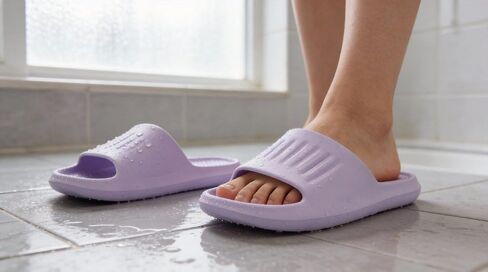 EVA Slippers Solid Color, Lightweight Comfortable Soft Thick Sole Slides, Non-Slip Shower Bathroom Home Slippers for Women Men in Kuwait