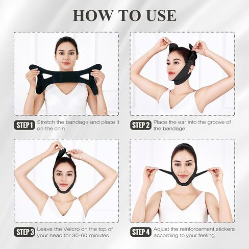 Chinology Double Chin Lifting Mask - Chin Strap for Sleeping to Reduce Double Chin & Stop Snoring, Anti-Snoring CPAP Chin Strap to Keep Mouth Closed, Adjustable Face Lifting Chin Mask (black1) in Saudi Arabia