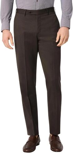Zanella Men’s Parker Italian Wool Dress Pants, Stretch Gabardine Luxury Tailored Pleated Trousers, Made in Italy in Kuwait