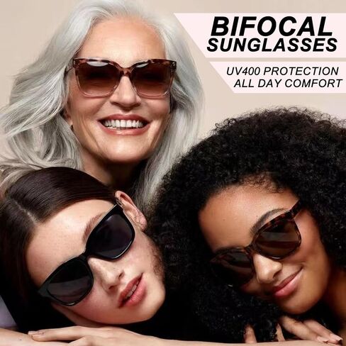 4 Pack Bifocal Sunglasses for Women,UV400 Anti Glare Sun Readers, Driving Fishing Travel Outdoor Use in Kuwait