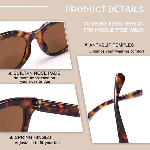 4 Pack Bifocal Sunglasses for Women,UV400 Anti Glare Sun Readers, Driving Fishing Travel Outdoor Use in Kuwait