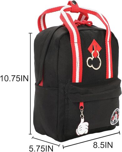 Disney Mickey Mouse Logo Cotton Canvas Women's Black Mini Backpack in Kuwait