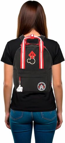 Disney Mickey Mouse Logo Cotton Canvas Women's Black Mini Backpack in Kuwait