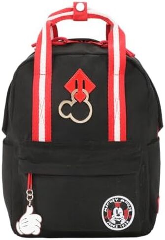 Disney Mickey Mouse Logo Cotton Canvas Women's Black Mini Backpack in Kuwait