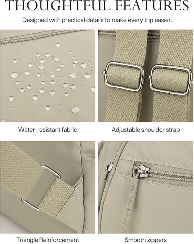 Mini Backpack for Women, Small Lightweight Travel Backpack Purse | Casual Nylon Daypack, Work Bag, Cute Water-Resistant Bookbag, Beige in Saudi Arabia