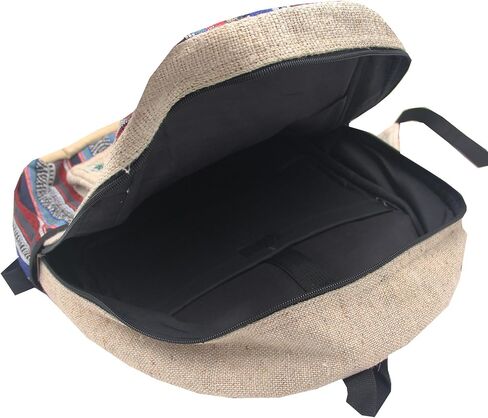 Natural Handmade Large Multi Pocket Hemp Nepal Backpack (Owl) in Saudi Arabia