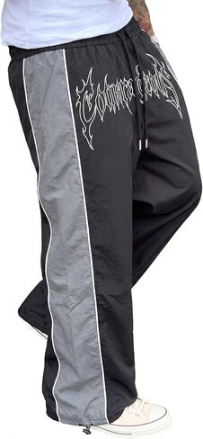 ZAFUL الرجال Y2k السراويل الفضفاضة المظلة كتلة اللون واسعة الساق الهيب هوب المسار Sweatpants الشارع الشهير in Kuwait