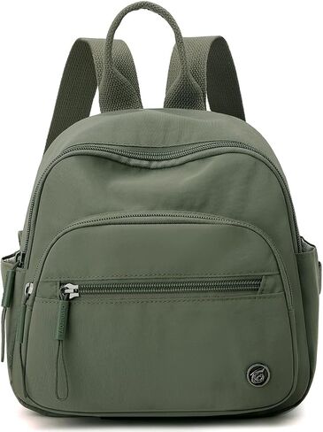 Mini Backpack for Women, Small Lightweight Travel Backpack Purse | Casual Nylon Daypack, Work Bag, Cute Water-Resistant Bookbag, Beige in Saudi Arabia