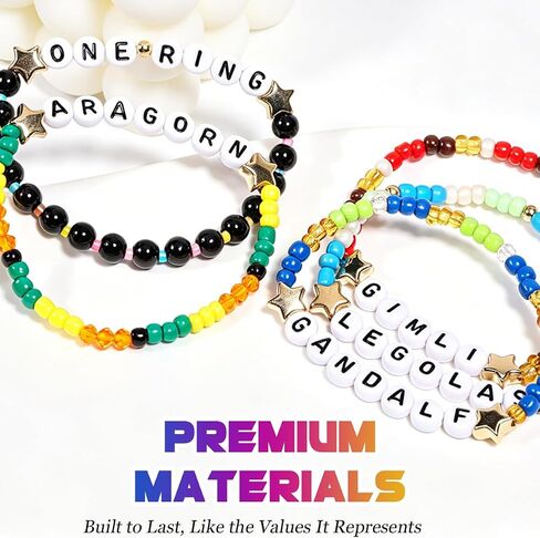 AICase for Lord of the Rings Merch Gifts Inspired Bracelets 5 Pcs Stackable Stretch Beaded Friendship Bracelets Costume Outfit Poster Sticker Book Stuff Merchandise Gifts for Fans Birthday in Kuwait