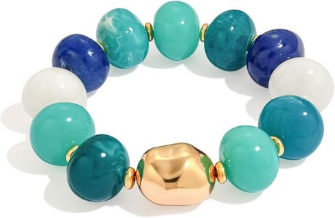Stretch Chunky Beaded Bracelets for Women Boho Elastic Resin Bold Beads Strand Bracelet Trendy Statement Bracelets Summer Vacation Jewelry in Saudi Arabia