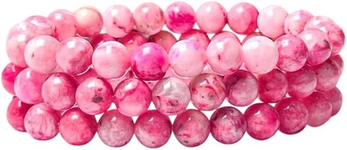 8mm Pink Smithsonite Round Beads Stretch Bracelet in Saudi Arabia