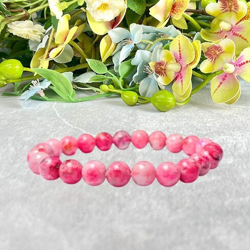 8mm Pink Smithsonite Round Beads Stretch Bracelet in Saudi Arabia