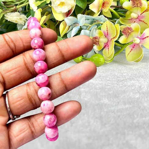 8mm Pink Smithsonite Round Beads Stretch Bracelet in Saudi Arabia