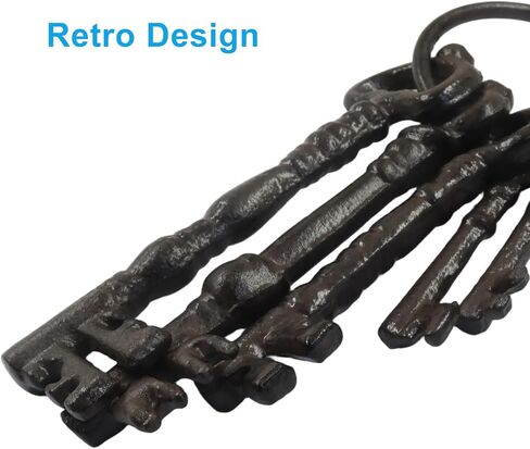 Vintage Cast Iron Skeleton Key Set - Antique Iron Keys for Farmhouse, Pirate Treasure Chest Props, Costume Accessories & Rustic Home Decoration in Saudi Arabia