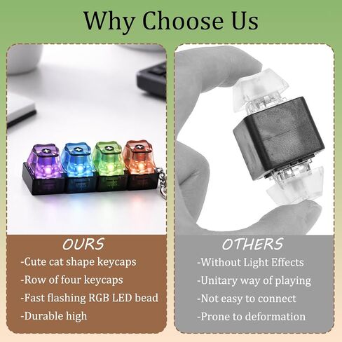 Keyboard Fidget, 3pcs Cat Paw Keyboard Fidget Keychain, Clicky Fidgets for Stress Relief and Adult Anxiety, Portable Desk Clicker Fidget in Saudi Arabia