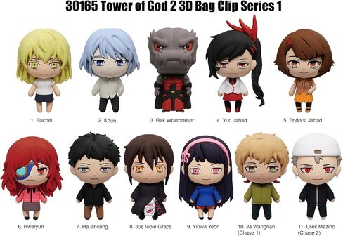 سلسلة Tower of God 1 - مشبك حقيبة قابل للتجميع مقاس 5 بوصات - حقيبة عمياء (شكل واحد عشوائي) - سلسلة مفاتيح لشخصيات الرسوم المتحركة/ملحق حقيبة الظهر | بضائع مرخصة رسميًا in Kuwait