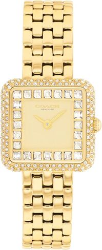 COACH Cass Women's 2H Quartz Watch - Link Bracelet - Bold Square Shape Case - Crystal Set Bezel and Dial - Gift for Her - 24.2mm in Saudi Arabia