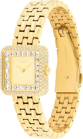 COACH Cass Women's 2H Quartz Watch - Link Bracelet - Bold Square Shape Case - Crystal Set Bezel and Dial - Gift for Her - 24.2mm in Saudi Arabia