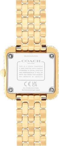 COACH Cass Women's 2H Quartz Watch - Link Bracelet - Bold Square Shape Case - Crystal Set Bezel and Dial - Gift for Her - 24.2mm in Saudi Arabia