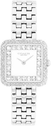COACH Cass Women's 2H Quartz Watch - Link Bracelet - Bold Square Shape Case - Crystal Set Bezel and Dial - Gift for Her - 24.2mm in Saudi Arabia