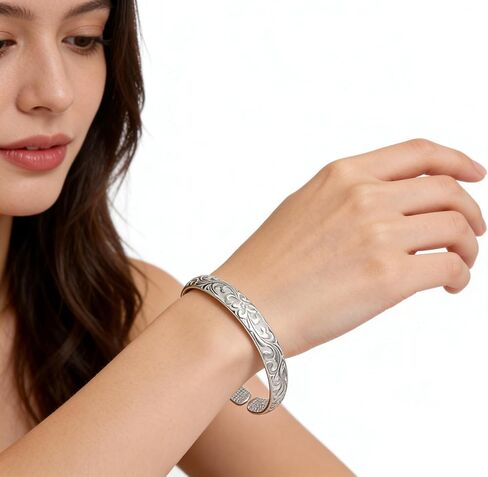 AINIFU Women Blossoms Jewelry Sterling Silver Bracelet Fashion Cuff Bangle Chain Bracelets Practical Processed Personalized Ideas Bracelet in Saudi Arabia